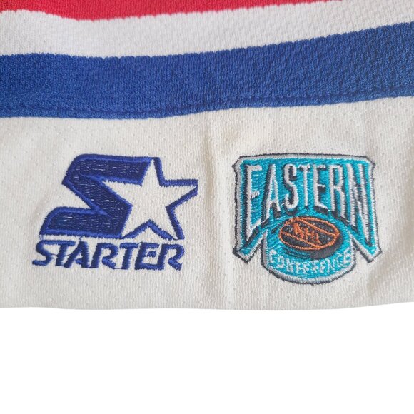 Vtg 90's Starter New York Rangers Jersey Authentic Center Ice Fight Strap NHL - Picture 9 of 16